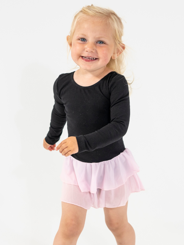 Voimistelupuku helmalla | NS-166 Black/Rose