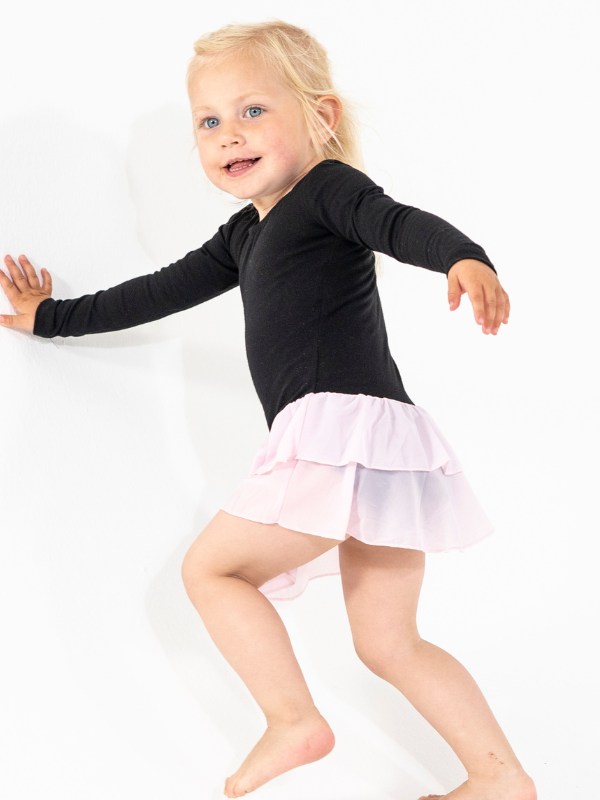 Voimistelupuku helmalla | NS-166 Black/Rose