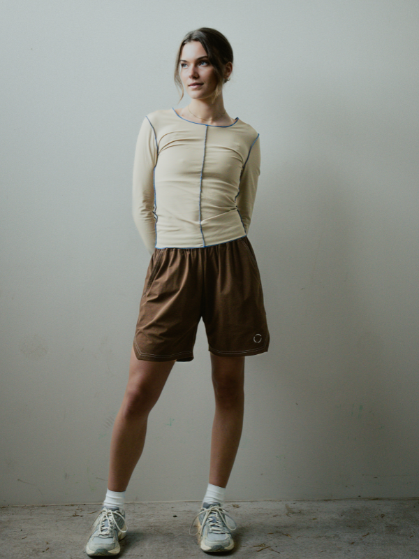 Curl top Beige