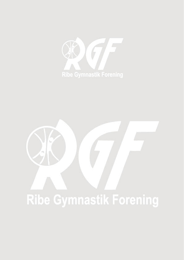Ribe Gymnastikforening valkoinen logopaketti