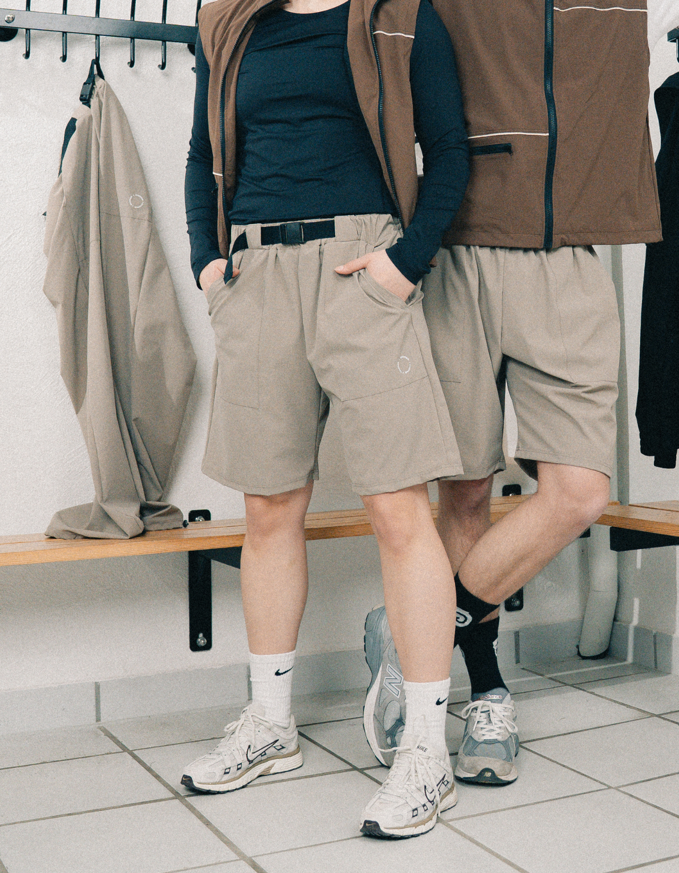 Tech vyöshortsit | Unisex Beige