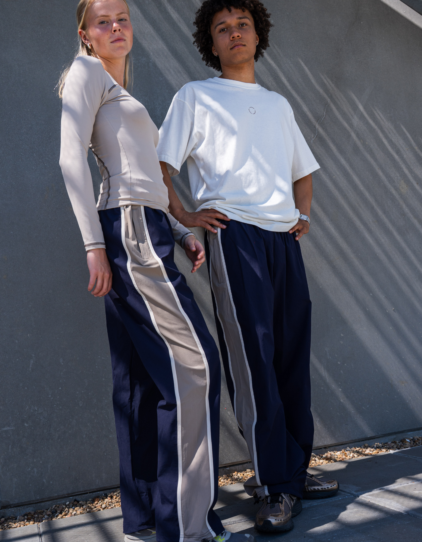 Tech stripe pants | Unisex | Navy