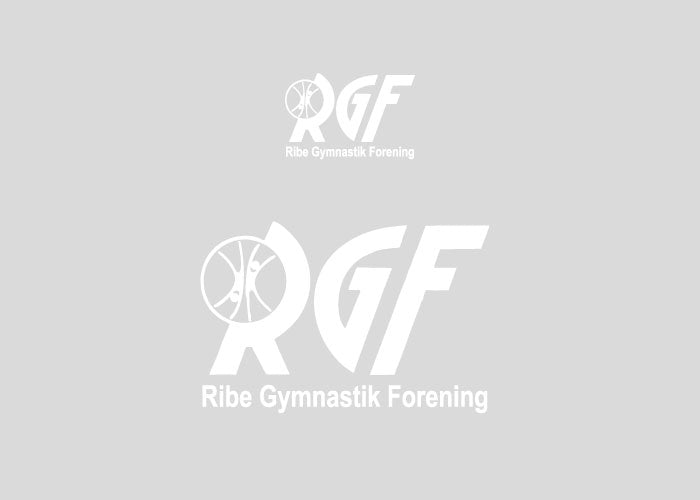 Ribe Gymnastikforening valkoinen logopaketti
