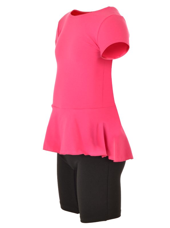 Catsuit peplum | NS-160 Pink/Black