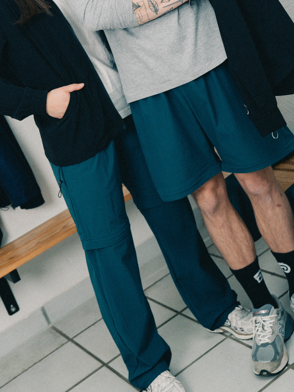 Tech zip-off pants | Unisex  Petroleum blue