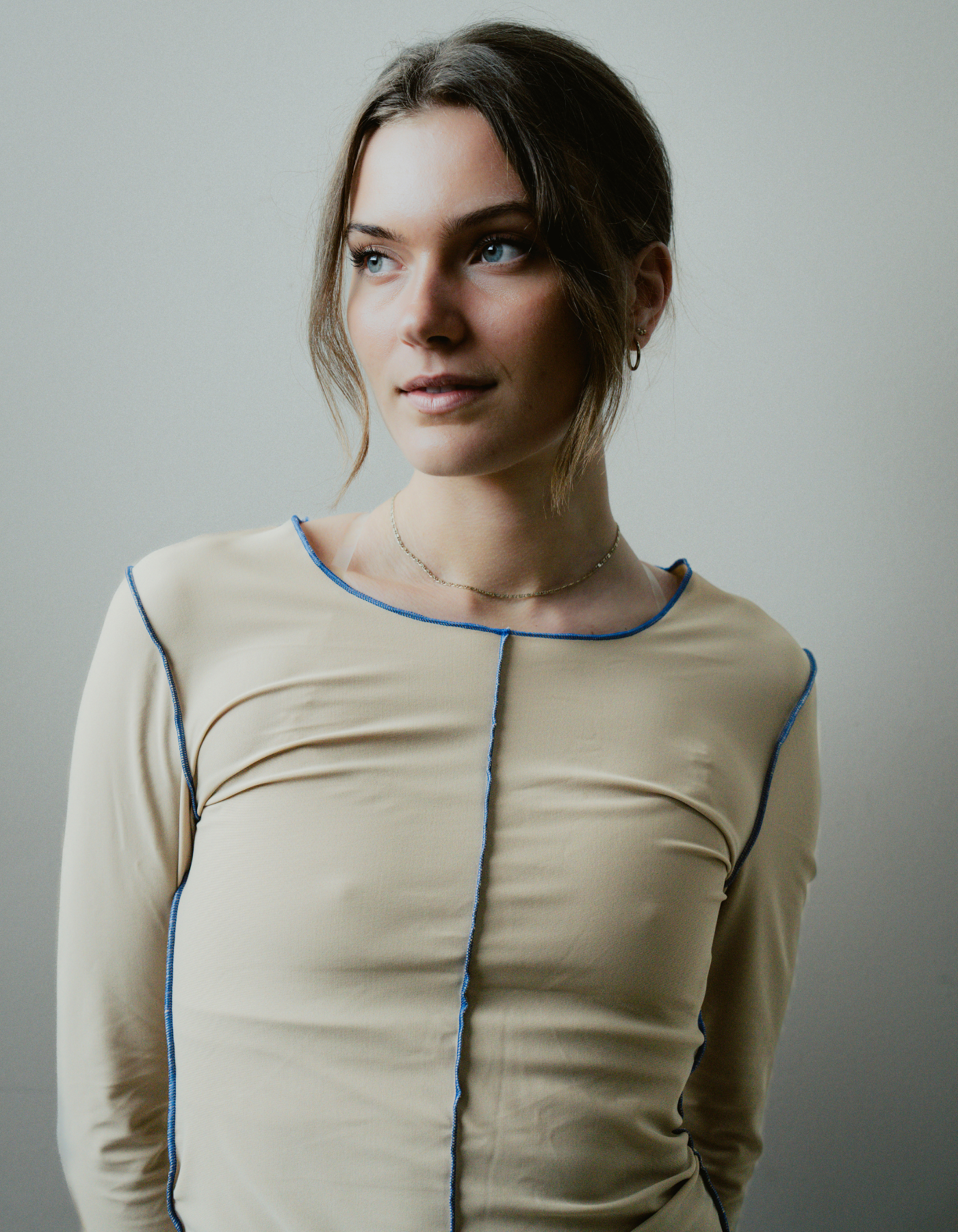 Curl top Beige
