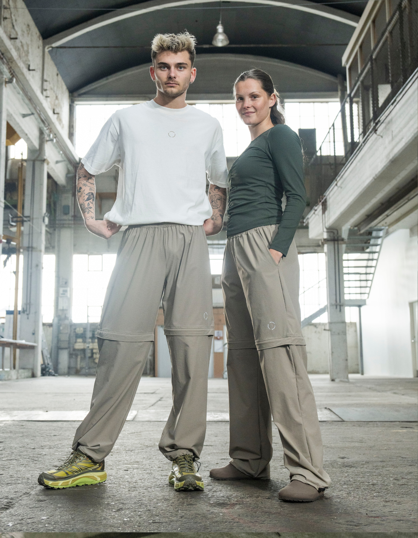 Tech zip-off pants | Unisex Beige
