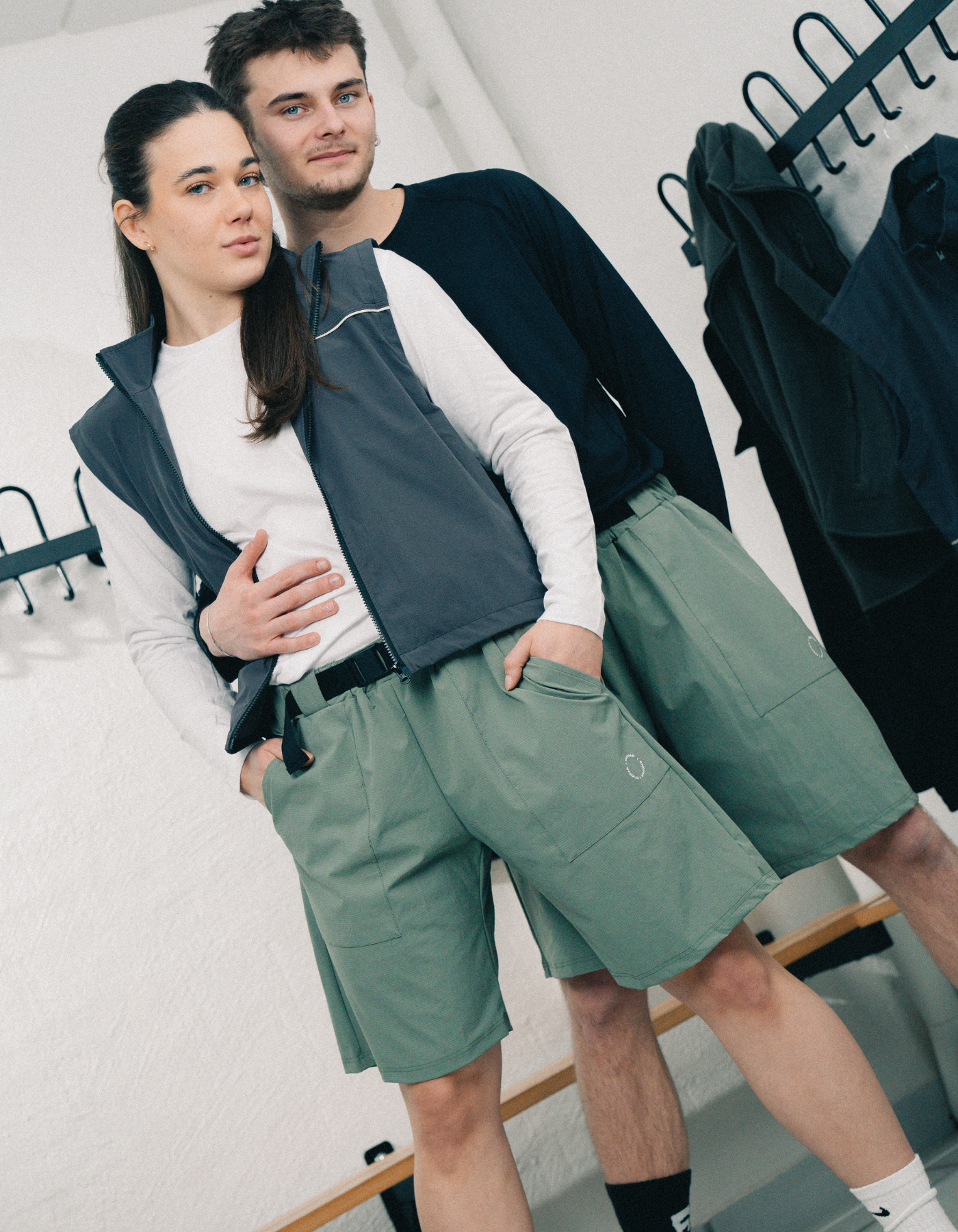 Tech vyöshortsit | Unisex Dusty green 